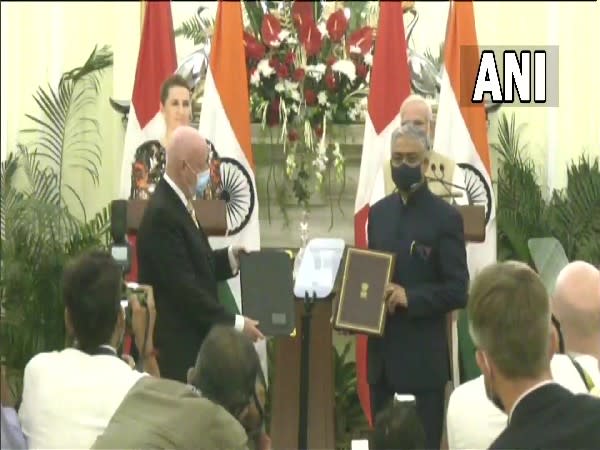 Prime Minister Narendra Modi and Danish counter Mette Frederiksen in New Delhi.