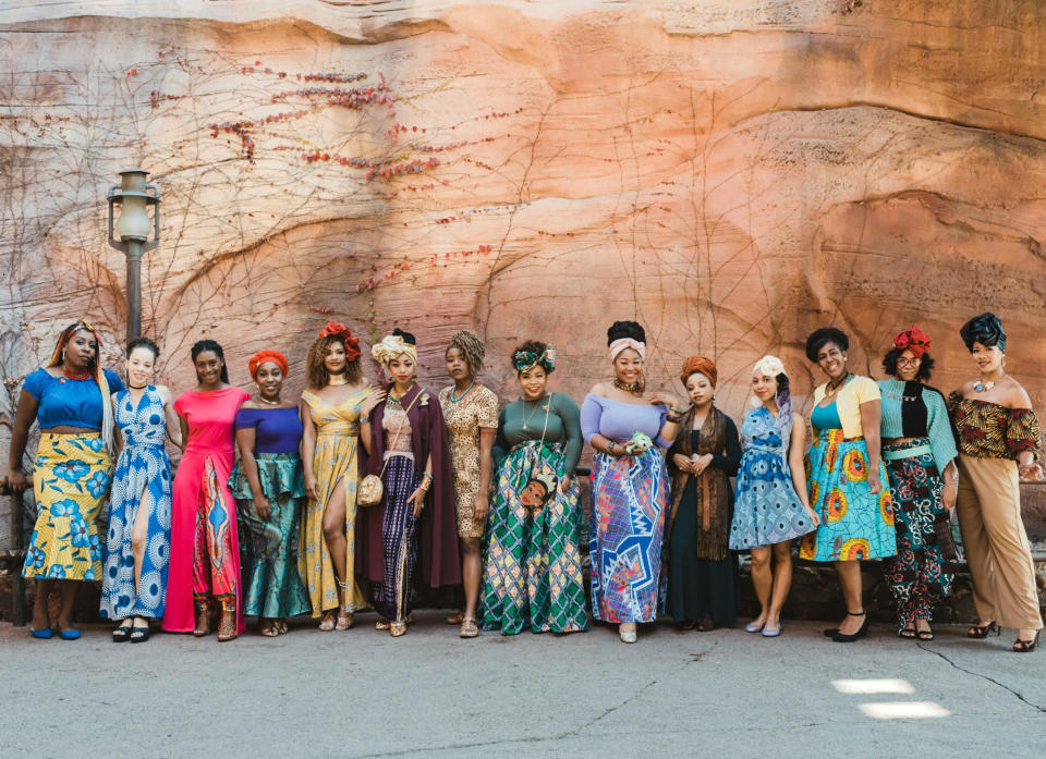 The women caused quite a commotion as they posed for pictures at Disneyland on Feb. 8 (Photo: Madeline Barr)