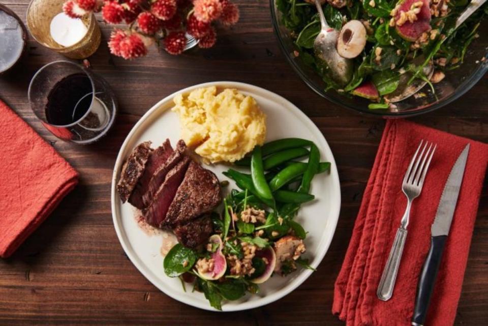 <p>Katie Workman</p><p>A simple perfectly cooked piece of filet mignon is one of the most indulgent and romantic dinners around.</p><p><strong>Get the recipe: <a href="https://themom100.com/recipe/how-to-cook-filet-mignon/" rel="nofollow noopener" target="_blank" data-ylk="slk:Perfect Filet Mignon;elm:context_link;itc:0;sec:content-canvas" class="link ">Perfect Filet Mignon</a></strong></p>