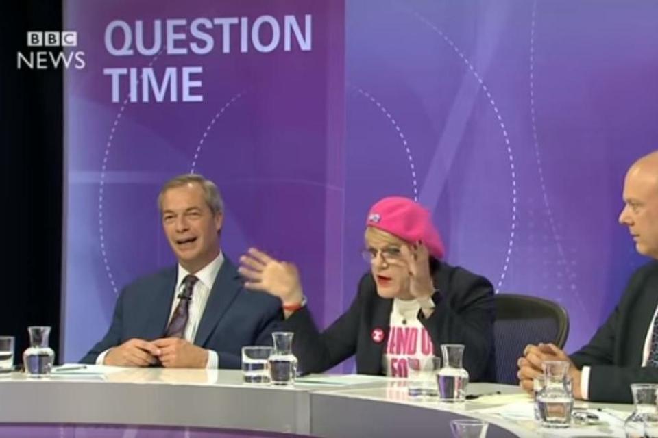 Eddie Izzard and Nigel Farage came to blows on the programme (BBC)