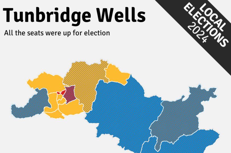 Local Election 2024 results map for Tunbridge Wells