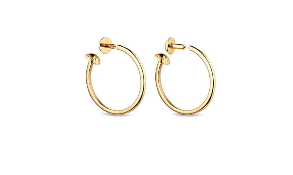 <p>Studdy hoop earrings, $585, <a rel="nofollow noopener" href="http://us.louisvuitton.com/eng-us/stories/holidays-2017#M68207/shop/details" target="_blank" data-ylk="slk:louisvuitton.com;elm:context_link;itc:0;sec:content-canvas" class="link ">louisvuitton.com</a> </p>