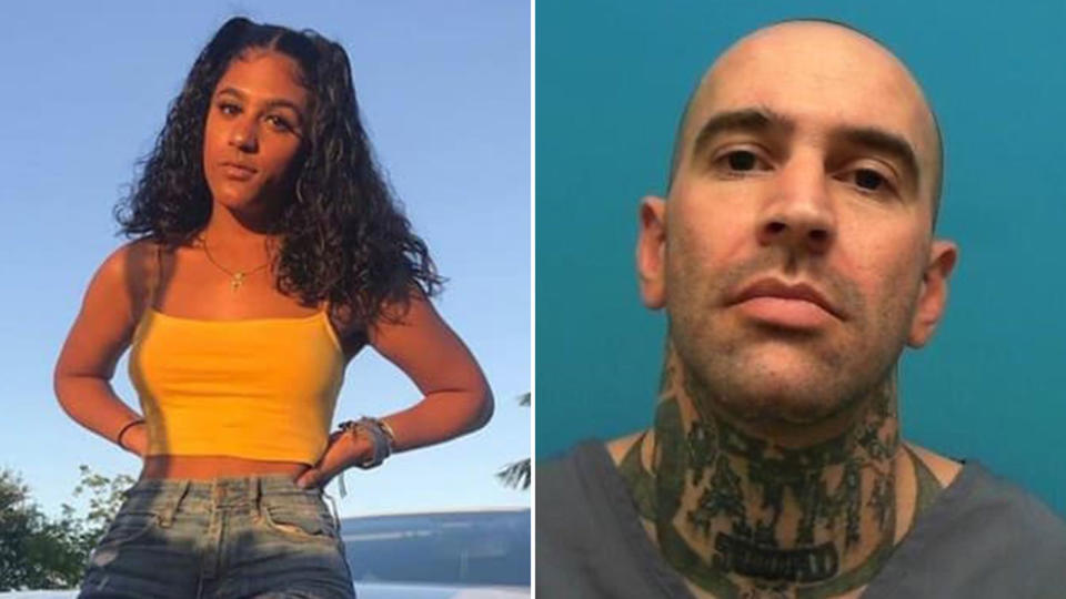 Nicole Martinez,18, was kidnapped alongside her parents, who were eventually released. Police have named Jaddier T. Sanchez (right) as the suspect. Source: Facebook/Pembroke Pines Police Department 