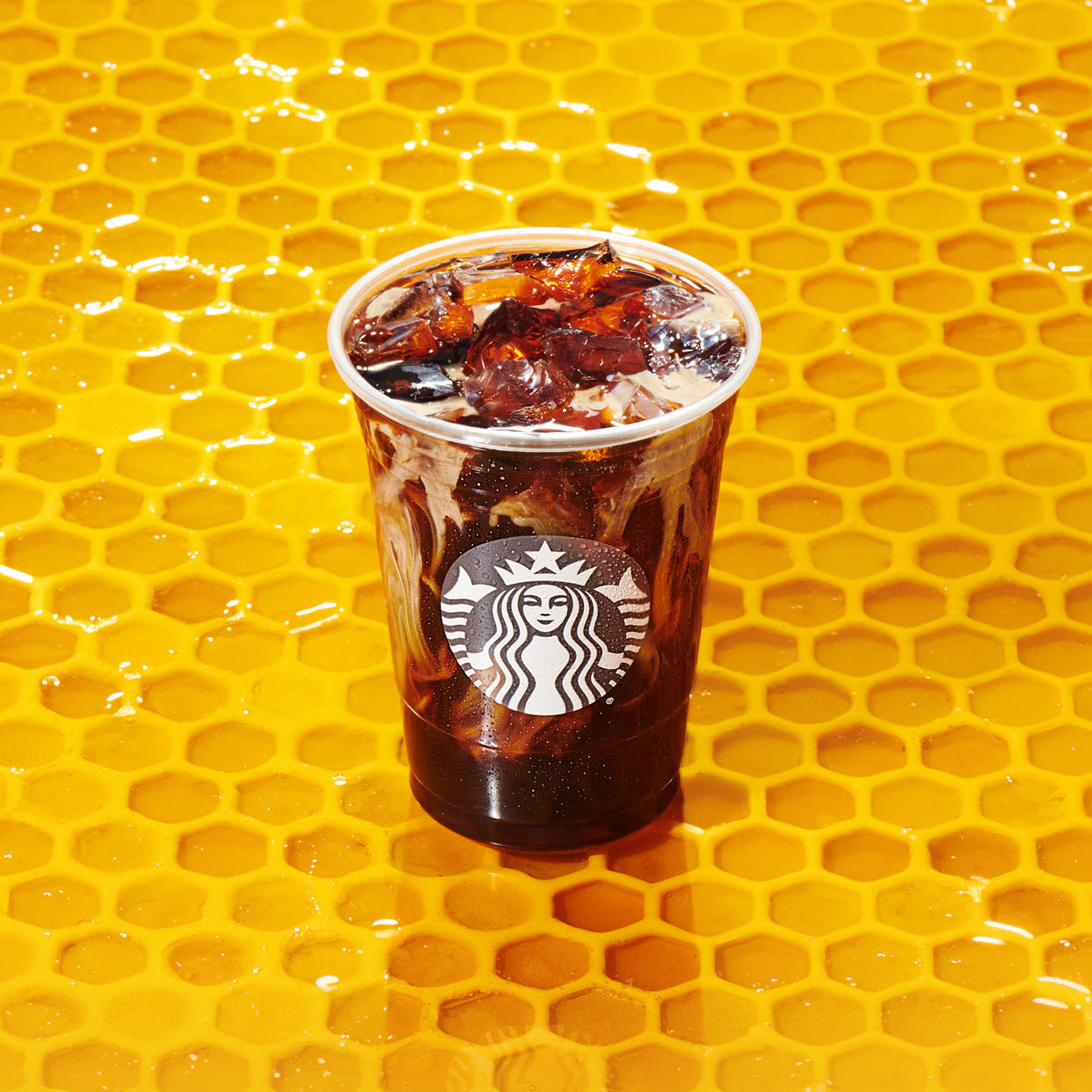 The Honey Almondmilk Cold Brew is another new addition to the Starbucks menu to start the new year.  (Starbucks)