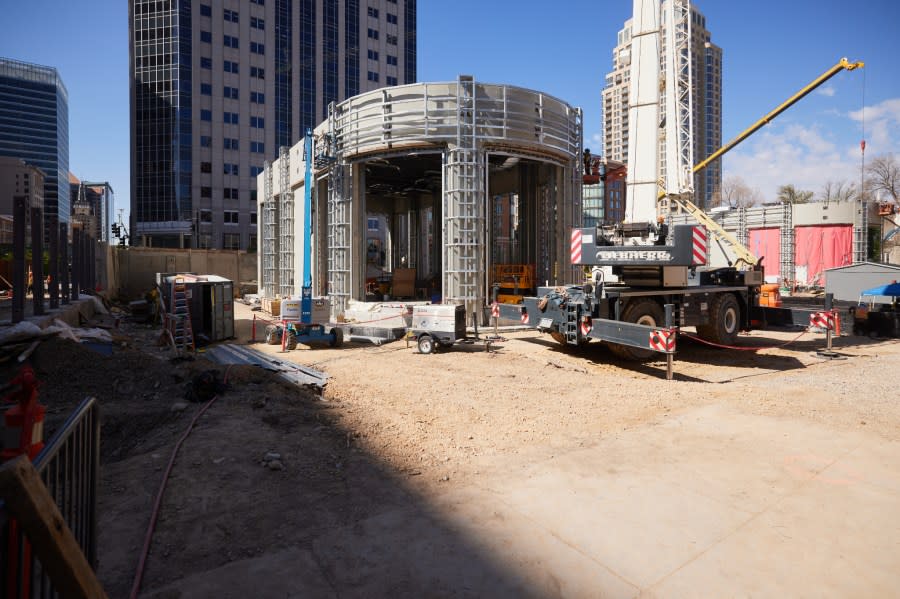 A photo of the construction on the grounds of the Salt Lake Temple, as seen on June 5, 2024. (Courtesy: Church Newsroom)