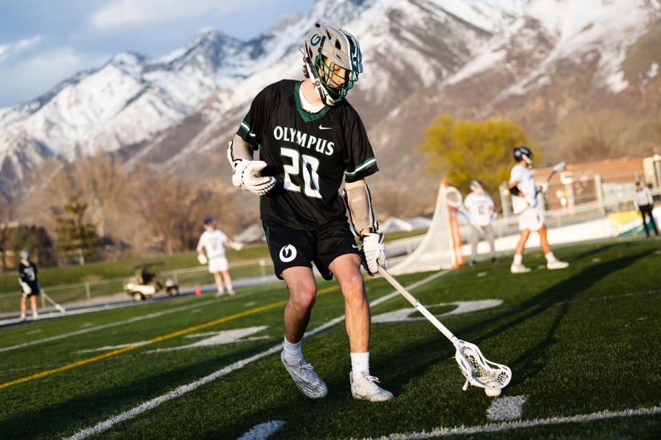 Corner Canyon hosts Olympus during a high school boys lacrosse game at Corner Canyon High School in Draper on April 14, 2023. | Ryan Sun, Deseret News