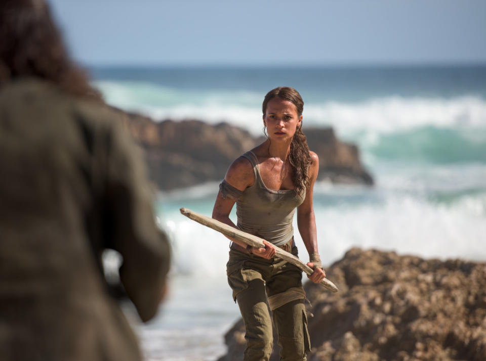 Alicia Vikander in ‘Tomb Raider’ (credit: Warner Bros)