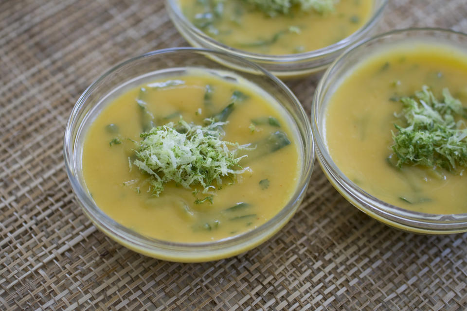 This Sept. 9, 2013 photo shows Thai butternut squash soup in Concord, N.H. (AP Photo/Matthew Mead)