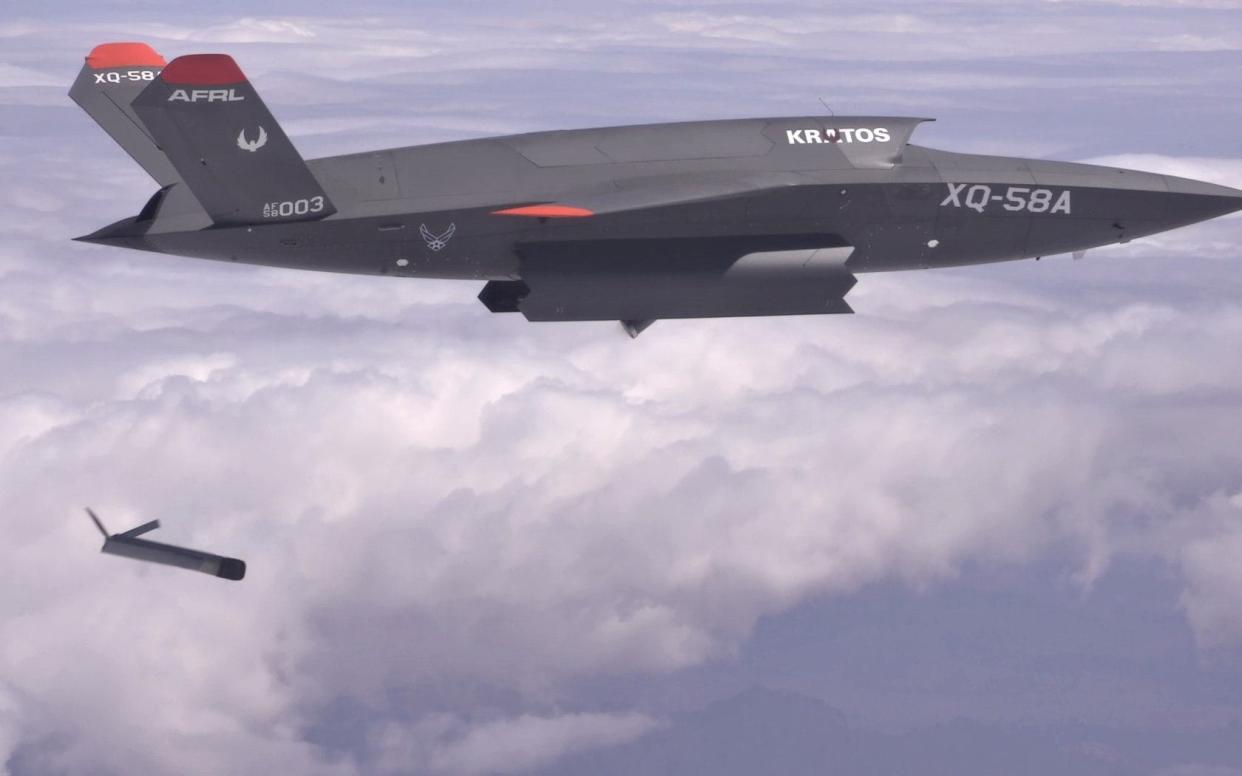 Air Force Research Laboratory successfully completed the XQ-58A Valkyrie's sixth flight test and first release from its internal weapons bay - Wright-Patterson Air Force Base, Ohio, United States