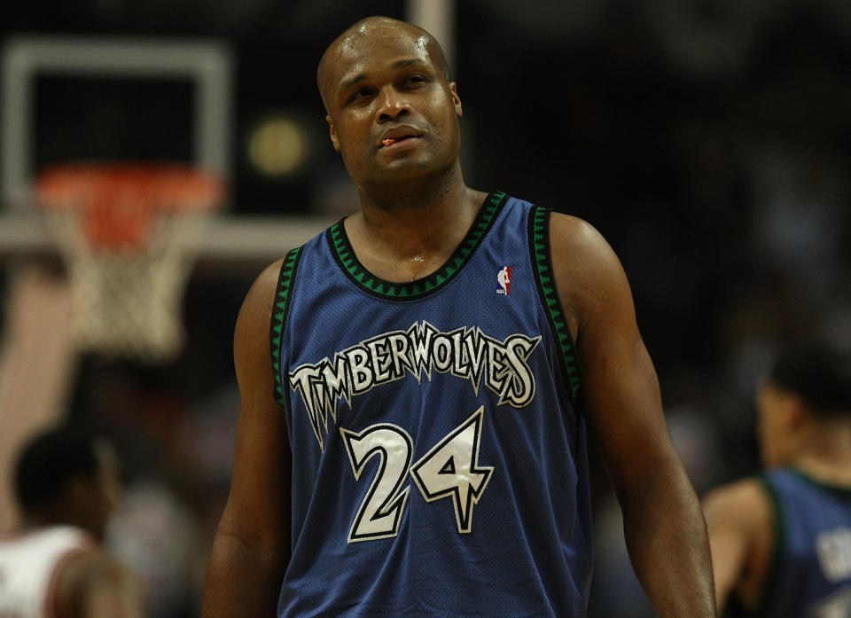 CHICAGO - JANUARY 29: Antoine Walker #24 of the Minnesota Timberwolves walks up the court after being called for a foul against the Chicago Bulls January 29, 2008 at the United Center in Chicago, Illinois. NOTE TO USER: User expressly acknowledges and agreees that, by downloading and/or using this Photograph, User is consenting to the terms and conditions of the Getty Images License Agreement. 