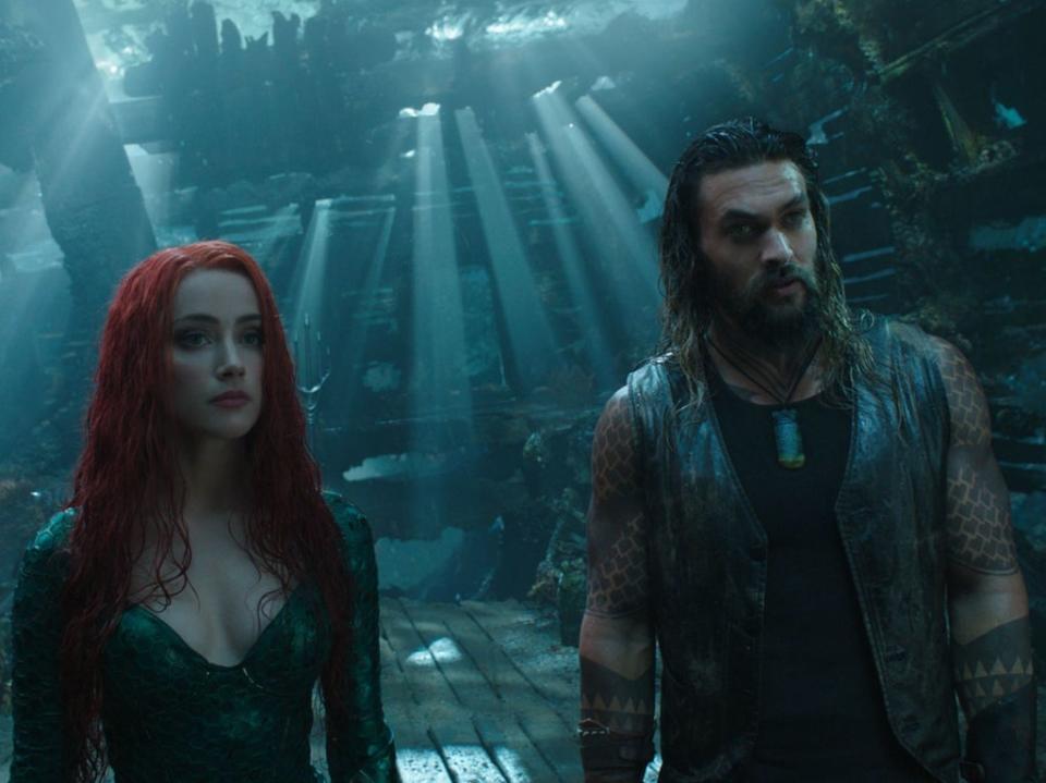 Amber Heard y Jason Momoa en Aquaman (Warner Bros/DC/Kobal/Shutterstock)