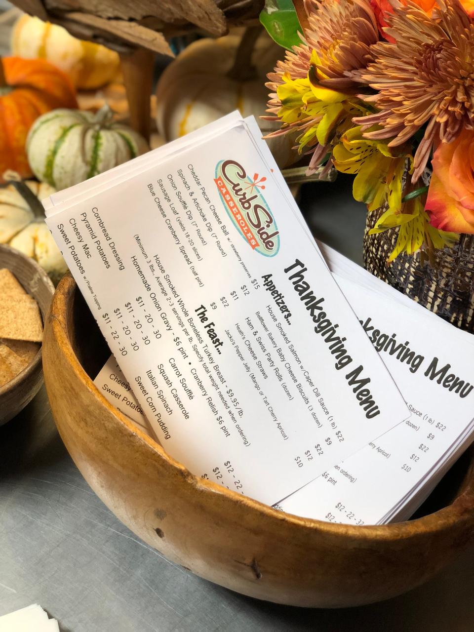 Curb Side Casseroles offers a wide selection of appetizers and sides to help make your Thanksgiving meal stress-free as well.