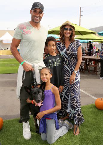 <p>Rachel Murray/Getty</p> Boris Kodjoe, his wife Nicole Ari Parker and their children, Sophie and Nicolas, attend an event in October 2015 in Culver City, California