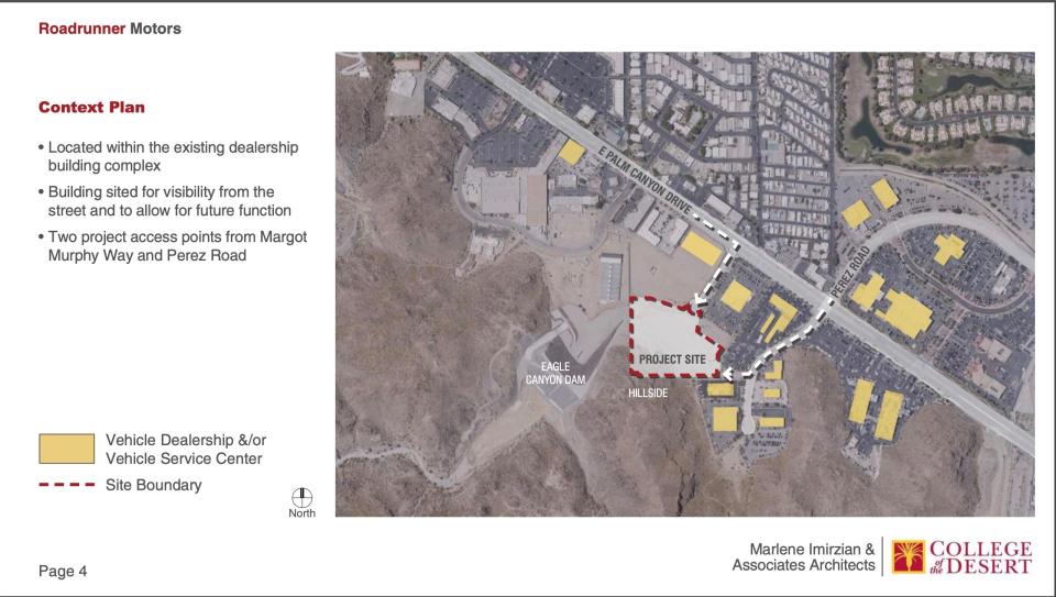 Schematic Designs for the Roadrunner Motors project shown to the College of the Desert Board of Trustees on July 21, 2022.
