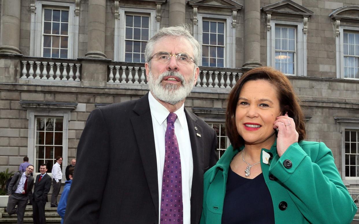 Gerry Adams with Mary Lou McDonald in 2016 - AFP