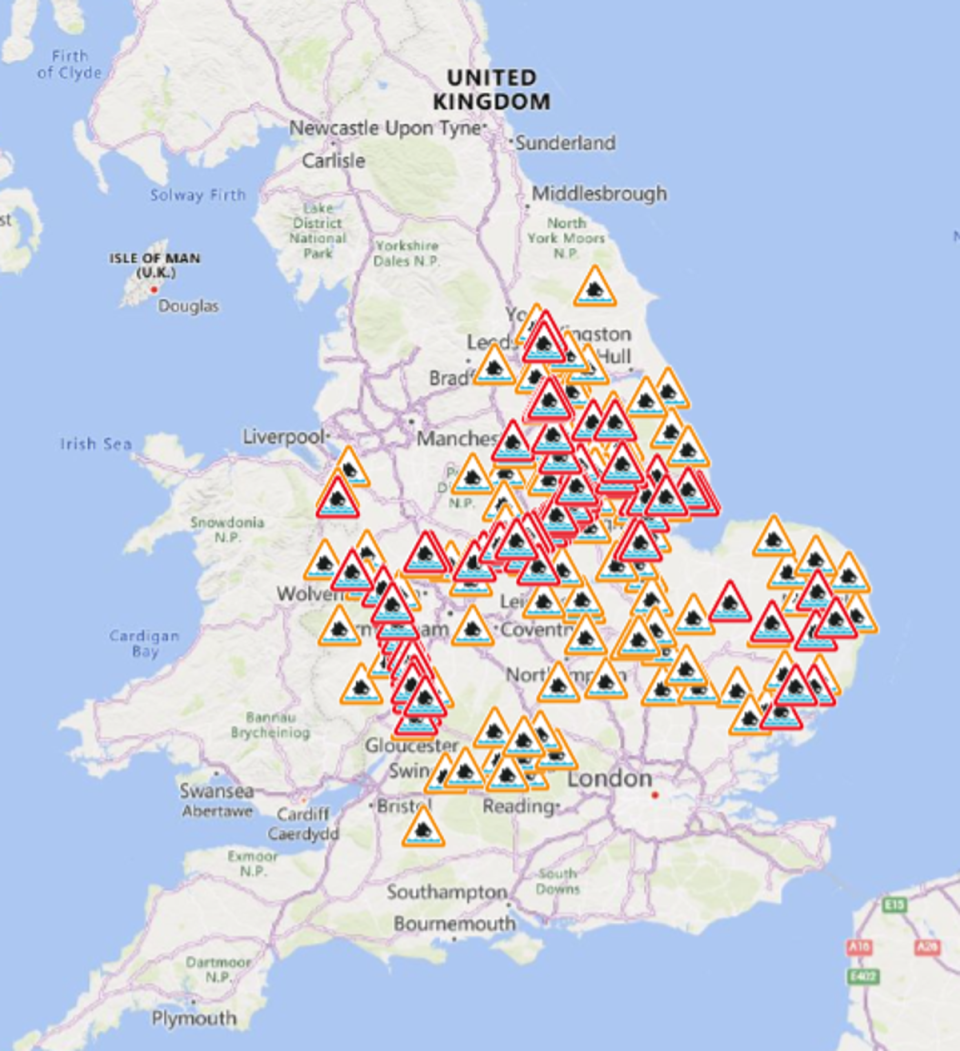 Flood warnings in place across England (The Environment Agency)