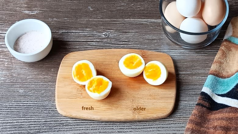 Medium-boiled eggs on board