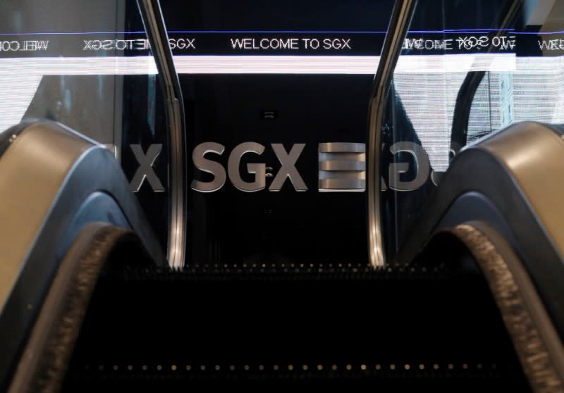 An SGX sign is seen at the Singapore Stock Exchange. (PHOTO: Reuters)