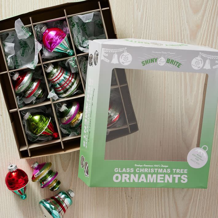 Shiny-Brite Colored Glass Shape Ornaments