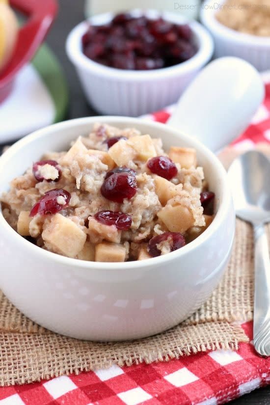 Cranberry Apple Slow Cooker Oatmeal