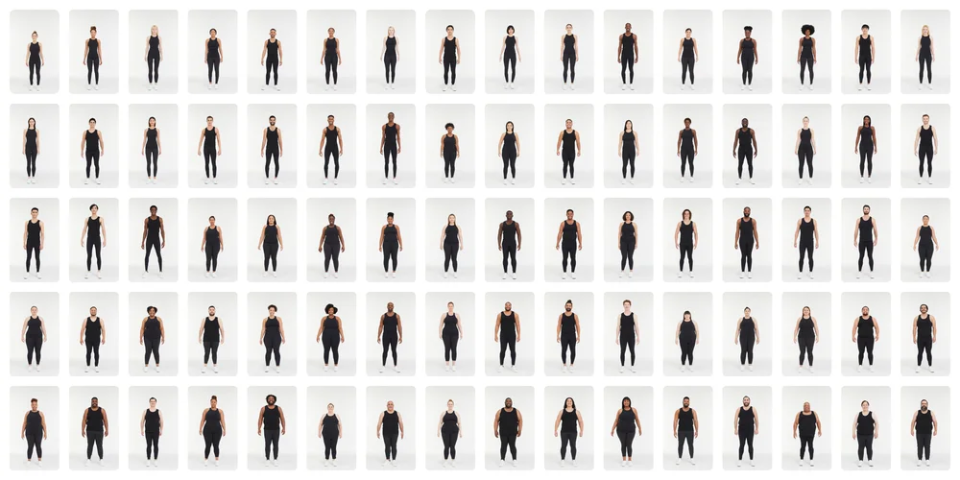 Google shot real-world models, then uses generative AI to digitally — yet realistically — layer apparel on different body shapes.