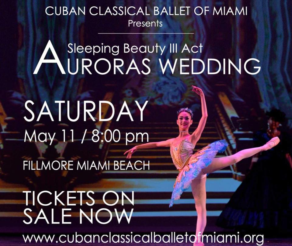 Ballet Clásico Cubano de Miami presenta ‘Las bodas de Aurora’ en el Fillmore Miami Beach.