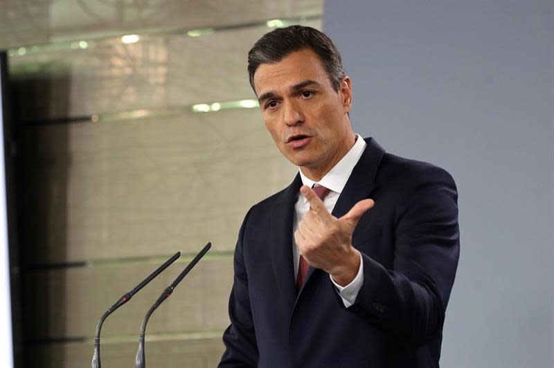 El presidente del Gobierno, Pedro Sánchez, durante la rueda de prensa EFE