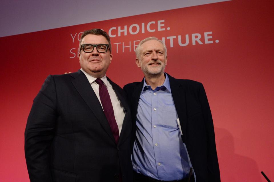 Tom Watson and Jeremy Corbyn pictured in September 2015, when they were elected as deputy leader and leader (Stefan Rousseau/PA)