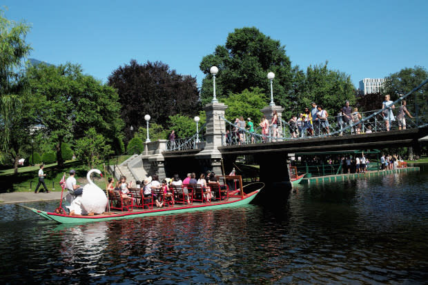 A view of the swan boats in the Public Garden.<p>Getty Images</p>