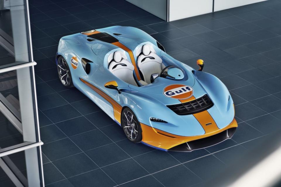 McLaren的Elva Gulf Theme客制化超跑現身Goodwood 速度嘉年華會