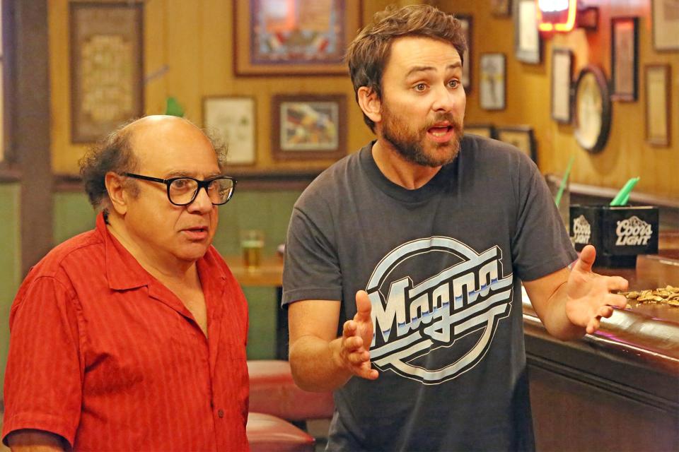 IT'S ALWAYS SUNNY IN PHILADELPHIA -- “The Gang Tends Bar” – Season 12, Episode 8 (Airs February 22, 10:00 pm e/p) Pictured: (l-r) Danny DeVito as Frank, Charlie Day as Charlie. CR: Patrick McElhenney/FXX