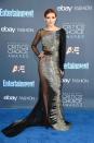 <p>Bella carried on the no underwear trend in a half-sheer, half-sparkle gown. <i>[Photo: Getty]</i> </p>