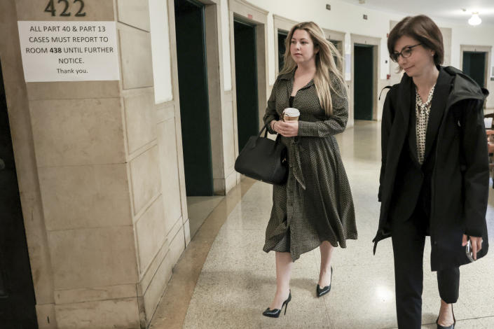 Publicist Haleigh Breest arrives at court, Wednesday, Nov. 2, 2022, in New York. (AP Photo/Julia Nikhinson)