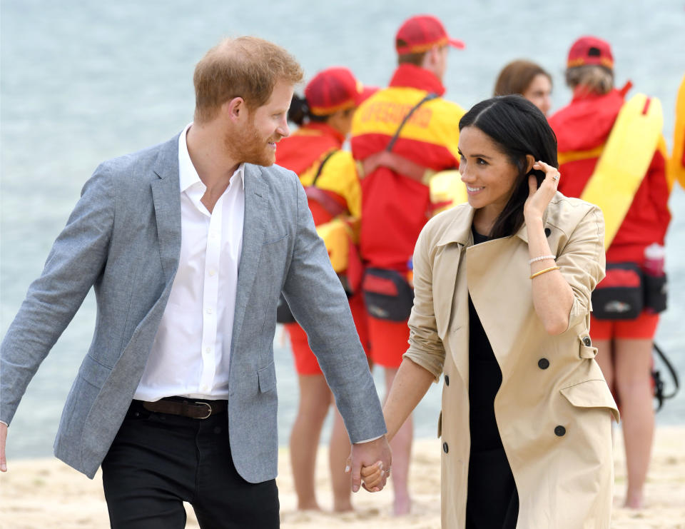 Meghan Markle and Prince Harry in Melbourne. Source: Getty