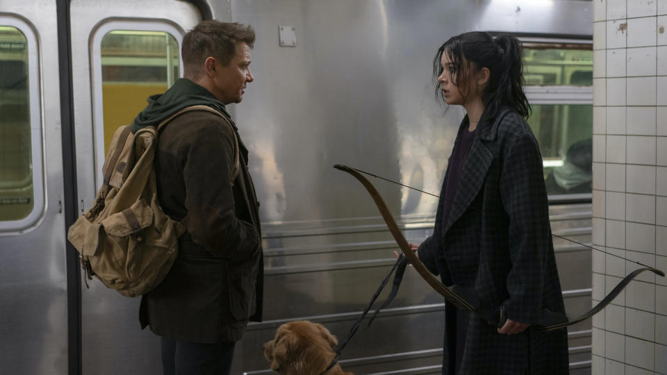 Jeremy Renner and Hailee Steinfeld lead new MCU series 'Hawkeye'. (Mary Cybulski/Marvel/Disney)