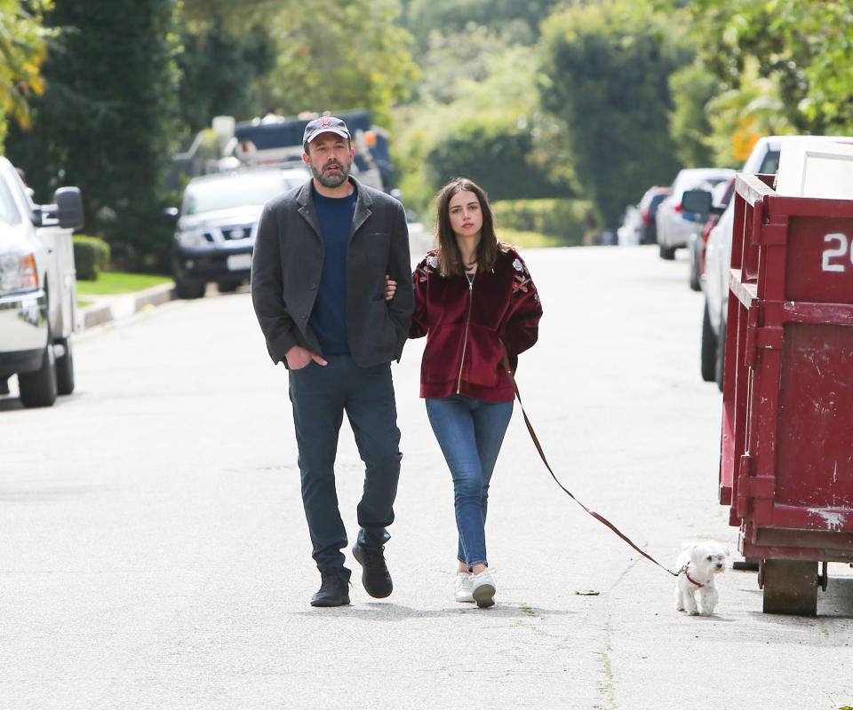 The couple takes a walk on March 28, 2020.