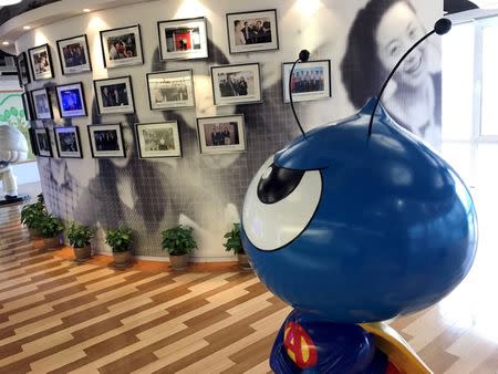 A mascot of Ant Financial is seen at its office in Hangzhou, Zhejiang Province, China September 21, 2016. REUTERS/John Ruwitch/File Photo