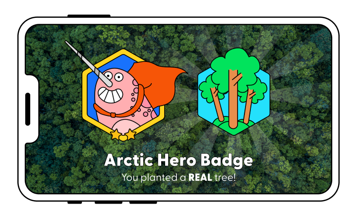 Players can earn badges which allow them to plant a real-life tree (Earth Cubs)