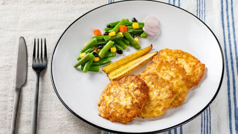 Grilled baby corn and patties