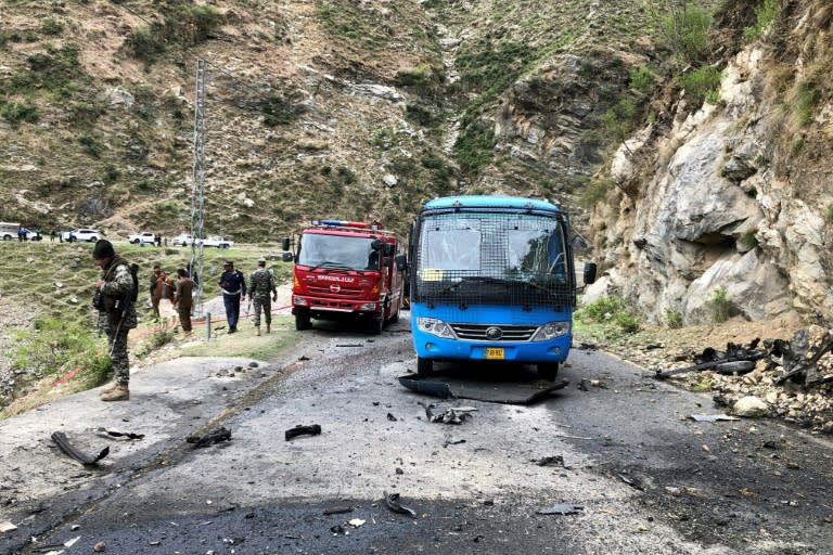 Chinese workers were targeted by a suicide bomber who rammed into their vehicle on a mountainous road near one of the dam sites (-)
