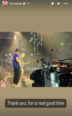 <p>Andy Cohen/ Instagram</p> Andy Cohen snaps a photo of John Mayer and Bob Weir on stage with Dead & Company.