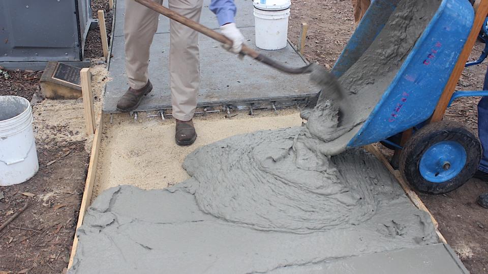 LSU concrete pour