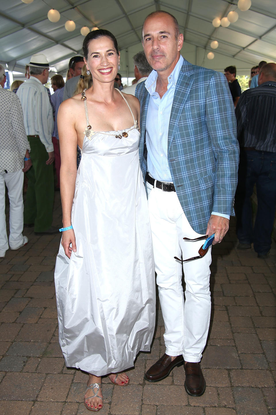 Matt Lauer with his wife, Annette Roque Lauer, at the 2015 Hamptons Classic Grand Prix. (Photo: Sonia Moskowitz/Getty Images)