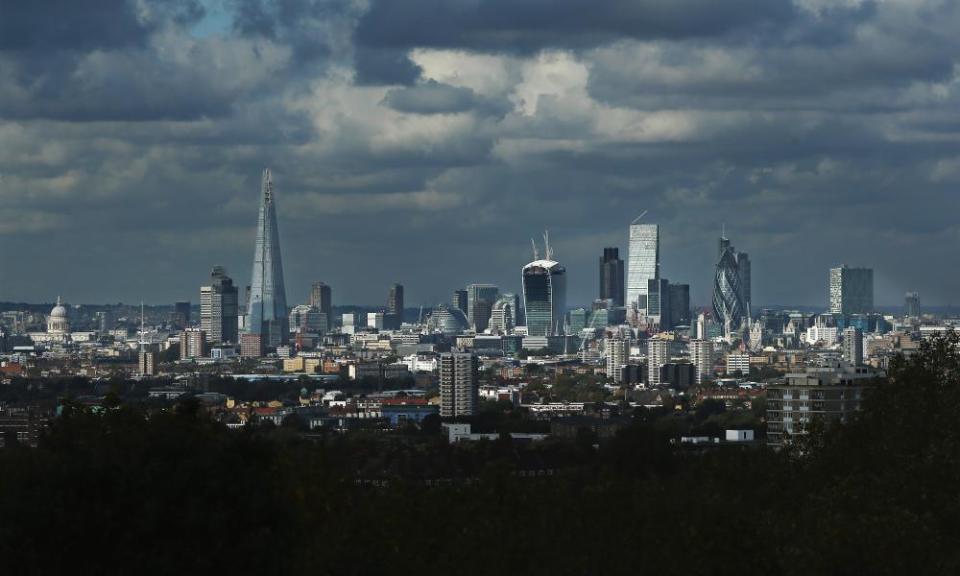 A moody sky above the City of London