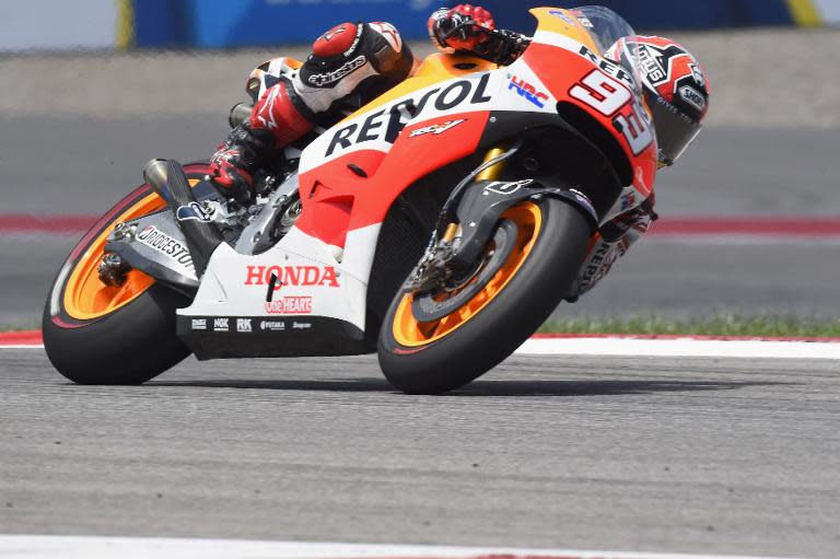 Marc Marquez of Spain and Repsol Honda Team rounds the bend during the MotoGp Red Bull U.S. Grand Prix of The Americas - Free Qualifying at Circuit of The Americas on April 12, 2014 in Austin, Texas