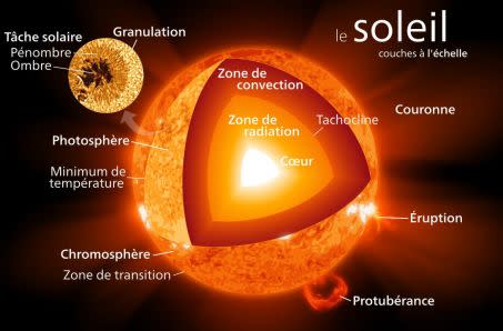 Structure en coupe du Soleil- infographie Crédit : Kelvinsong-CC BY-SA 3.0