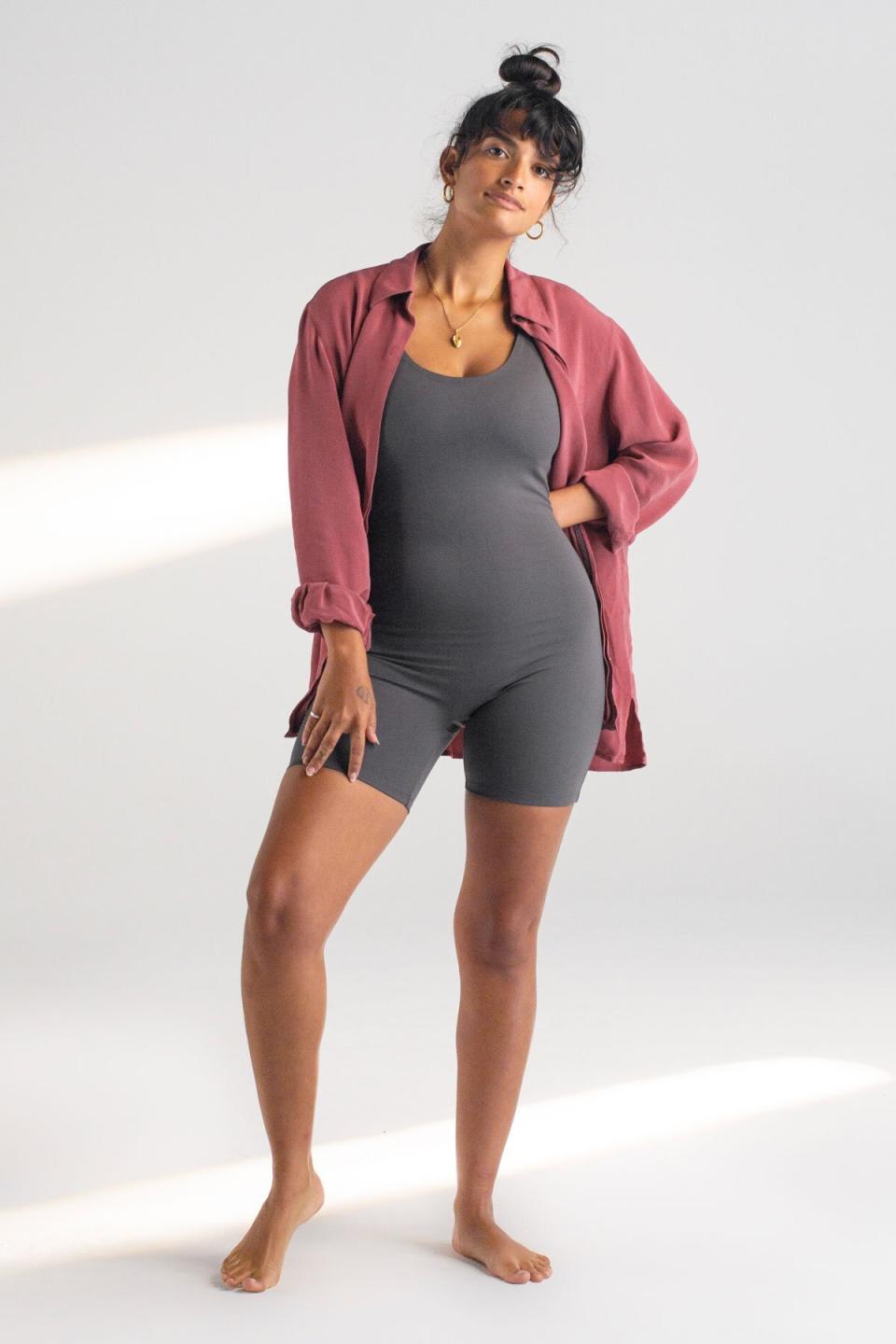 For one-step dressing, this unitard features a built-in bra and low back, and it uses a compressive fabric. <a href="https://fave.co/35ipotM" target="_blank" rel="noopener noreferrer">Originally $78, get it now for 30% off at Girlfriend Collective</a>.