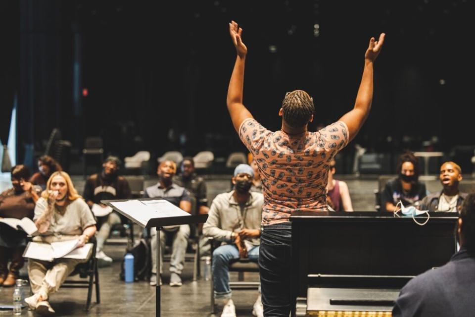 Troy Anthony in rehearsal for The Revival: It Is Our Duty at The Shed for Juneteenth. (Photo credit: Mari Uchida)