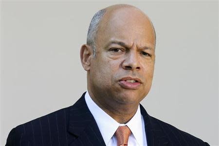 Jeh Johnson makes remarks after U.S. President Barack Obama introduced him as his nominee for Secretary of Homeland Security, in the Rose Garden of the White House in Washington, October 18, 2013. REUTERS/Jonathan Ernst