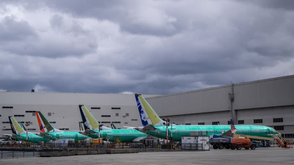 Boeing 737 Max airplanes are pictured outside a Boeing factory in Renton, Washington. - Stephen Brashear/Getty Images